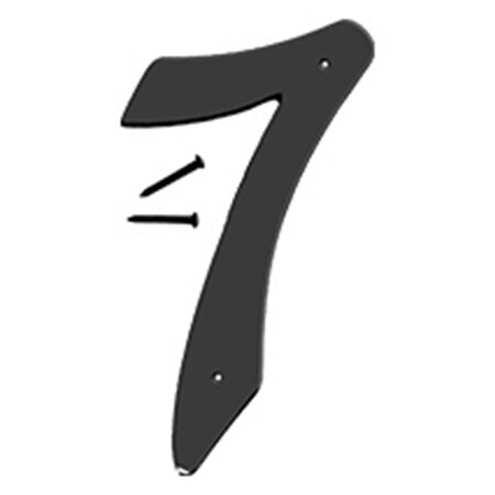 Hy-Ko 4 In Satin Black Finish Number 7, 5PK A31307